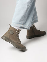 Enkellaarsjes Uit Leder Palladium Groen women 95982281-vue-porte